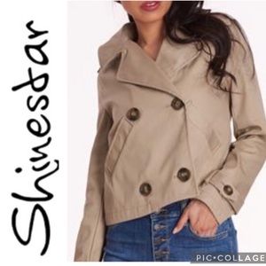 🔥SALE🔥 🆕 Shinestar Cropped Trench Size L NWT